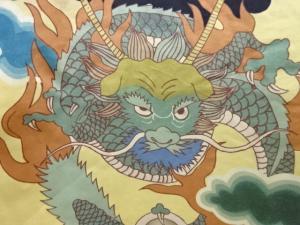 アンティーク　龍模様紋付男児着物(長襦袢付き)